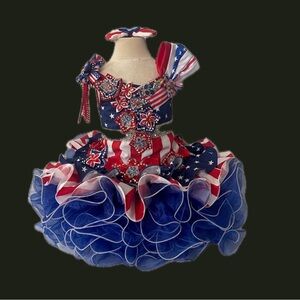 Patriotic Star-Spangled girl national pageant cupcake dress
